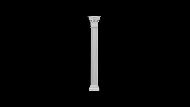 Пилястра N 4 (с каннелюрами) 3D Model