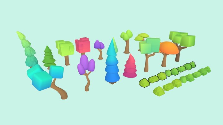 Lowpoly Tree Pack 3D Model