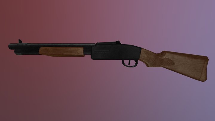 Low Poly Tootsietoy Dakota DOOM Shotgun 3D Model
