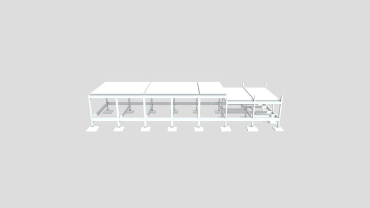 Estrutura Convencional - Laje Alveolar - Sapata 3D Model