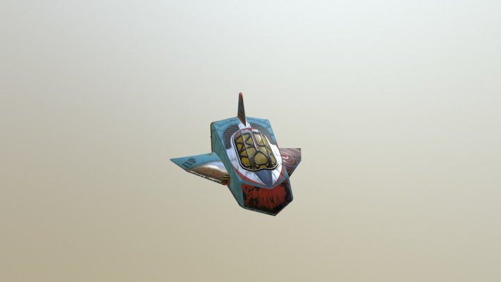 500 Polygon Spaceship 3D Model