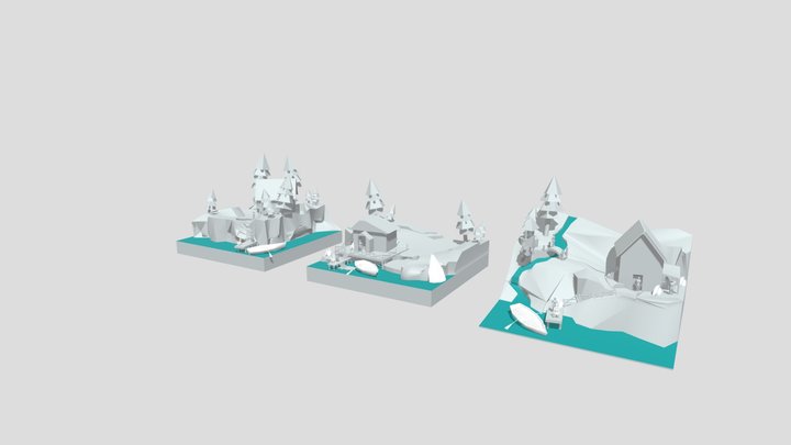 BY THE OCEAN - Blockout 3D Model
