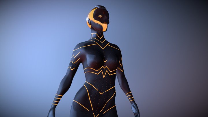 Scifi Character Posed 3D Model