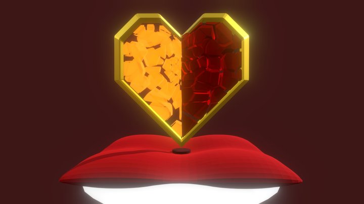 Shattered Crystal Heart 3D Model