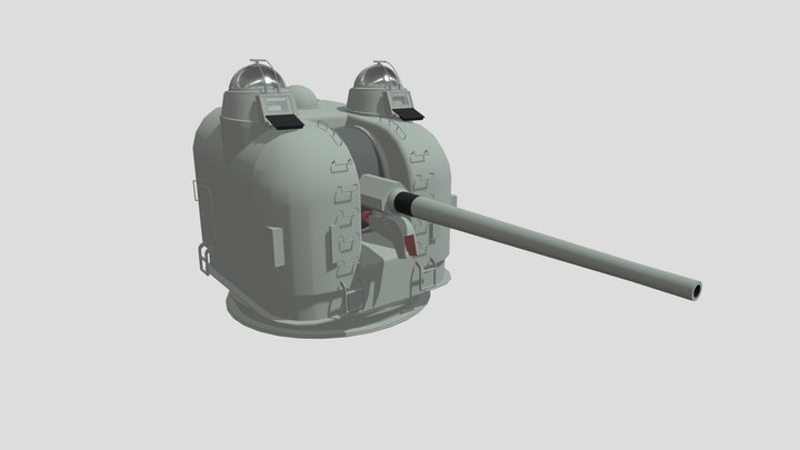American Single 5''/54 Mk 42 Naval Gun 3D Model