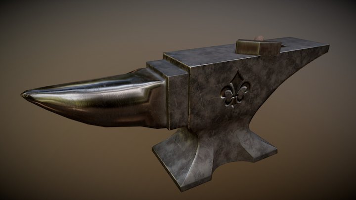 Anvil with hammer 3D Model