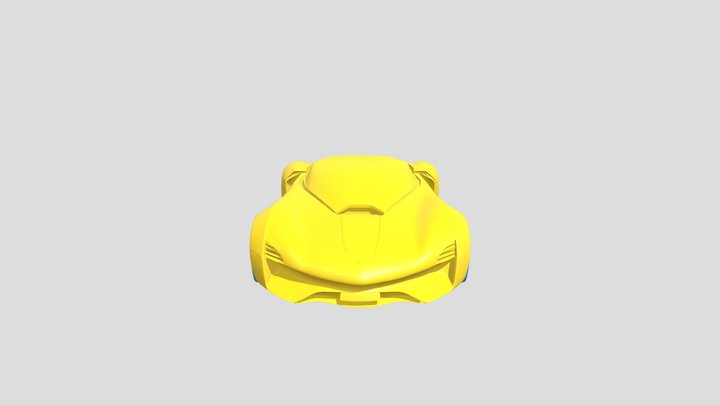 Futuristic yellow sports car 3D Model