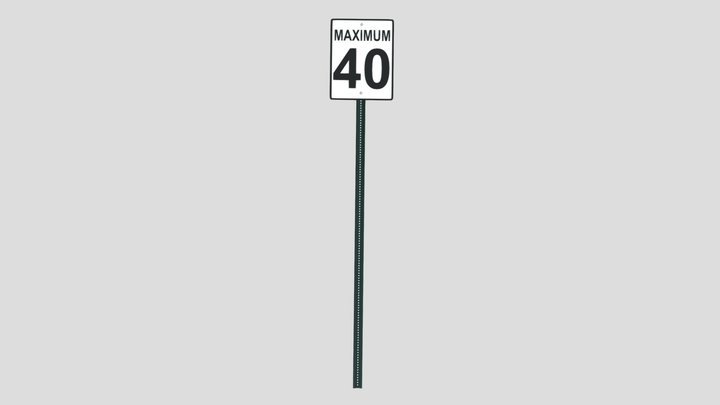 Max Speed Sign – Low Poly / Game Ready - Free 3D Model
