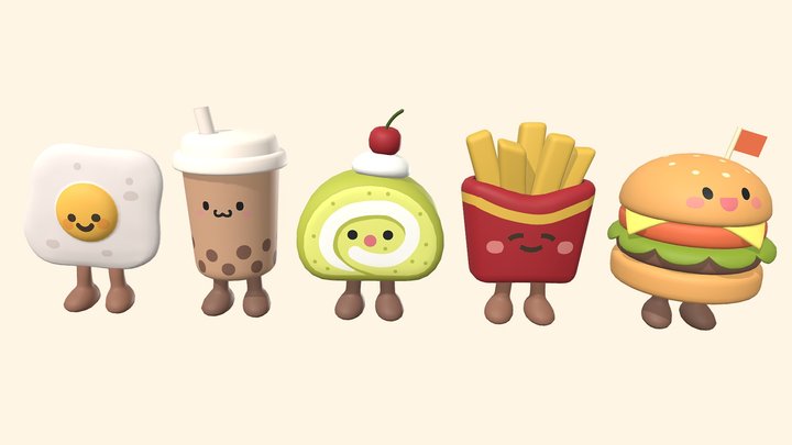 Food Monster Pack 3D Model