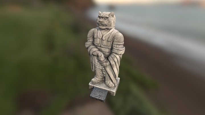 Korean Tiger Statue 3D Model