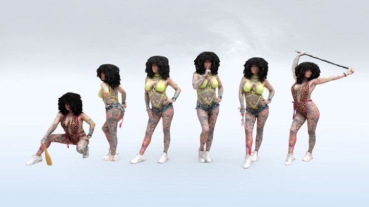 Female Scan - milkieshakes pose bundle 3D Model