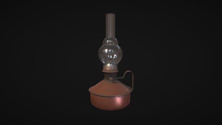 Oil Lamp lowpoly 3D Model