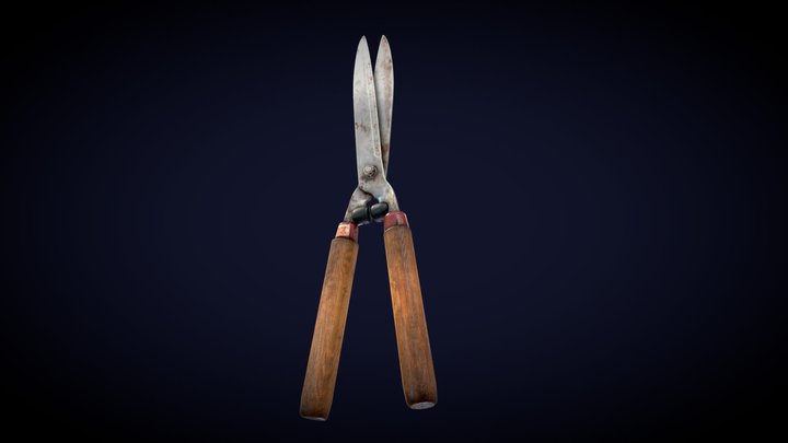 BAWA oldschool garden scissors 3D Model
