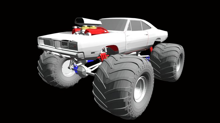 1968 Dodge Charger Monster Car 3D Model