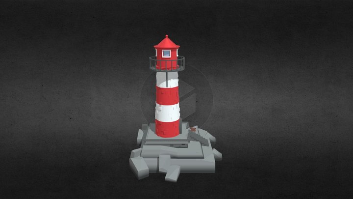 Low Poly Lighthouse 3D Model