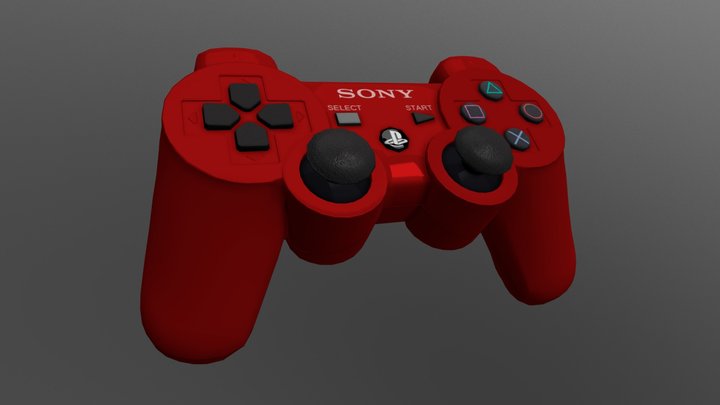 Red Ps3 Controller 3D Model