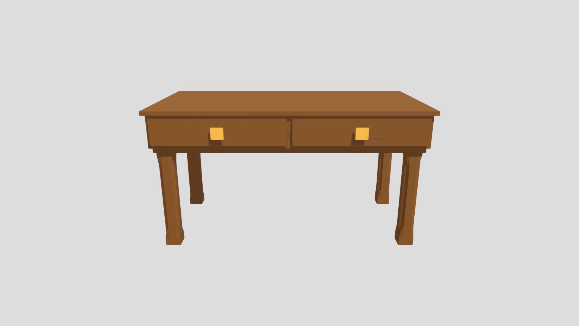 Low Poly, Old-Style Long Table with Drawers - Download Free 3D model by ...