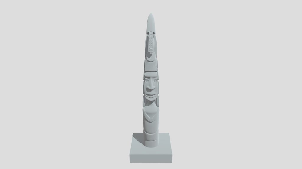 Elongated Tiki Figure on Black Base