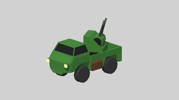 Military Truck Anti Aircraft 3D Model