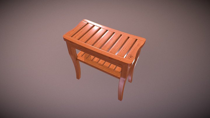 Bamboo Shower Seat - Table 3D Model