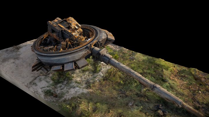 Burned tower of a Russian tank 3D Model