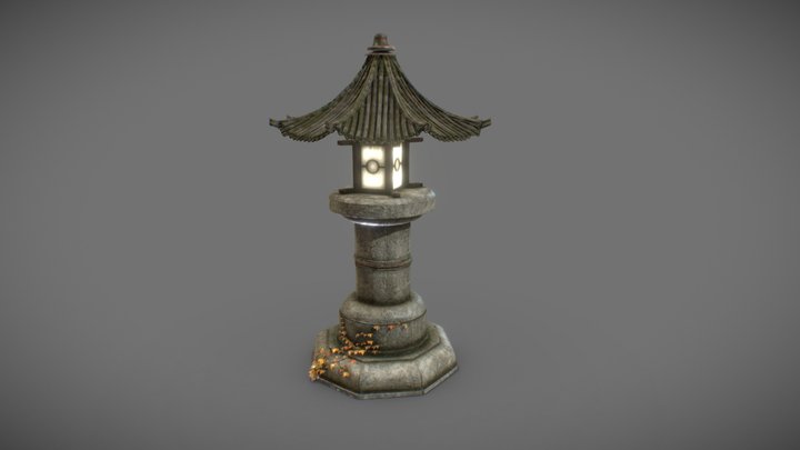 Asian Garden Lamp 3D Model