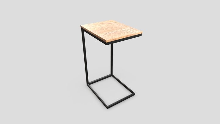Side Table C-Shape for Archviz 3D Model