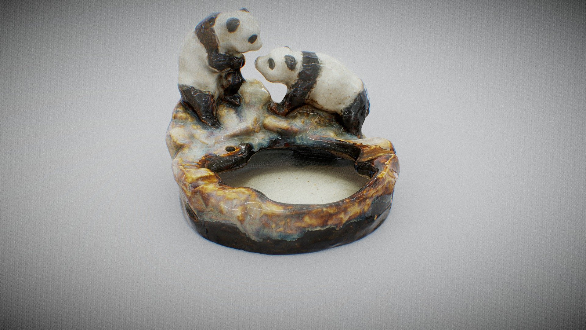 The Panda Ashtray 熊猫烟灰缸 中国铜官窑 Download Free 3D model by HUNNU Culture