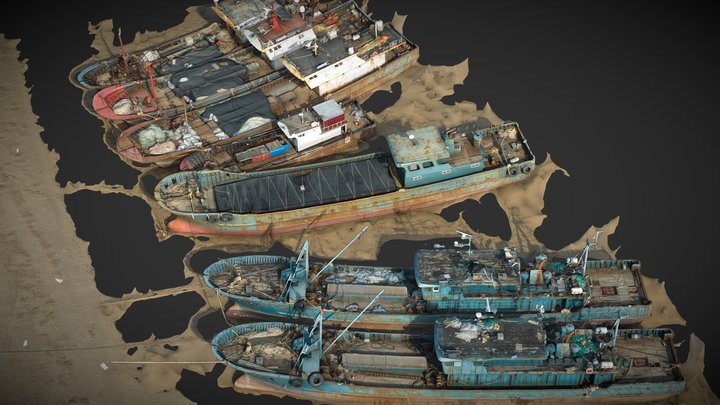 Fishing boat, fishermen, fishing port, coast – Modelo 3D gratuito STL