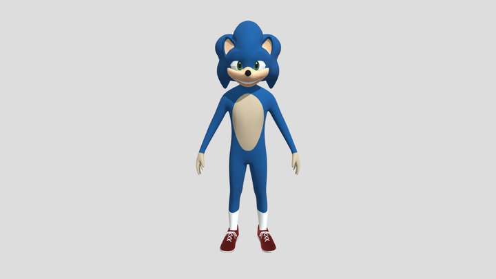 Sonic The Hedgehog Movie 2019 Sonic Desing 3D Model
