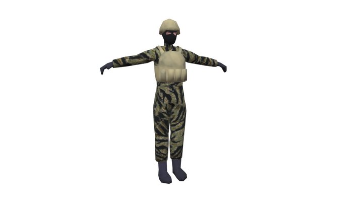 Desert camo soldier 3D Model