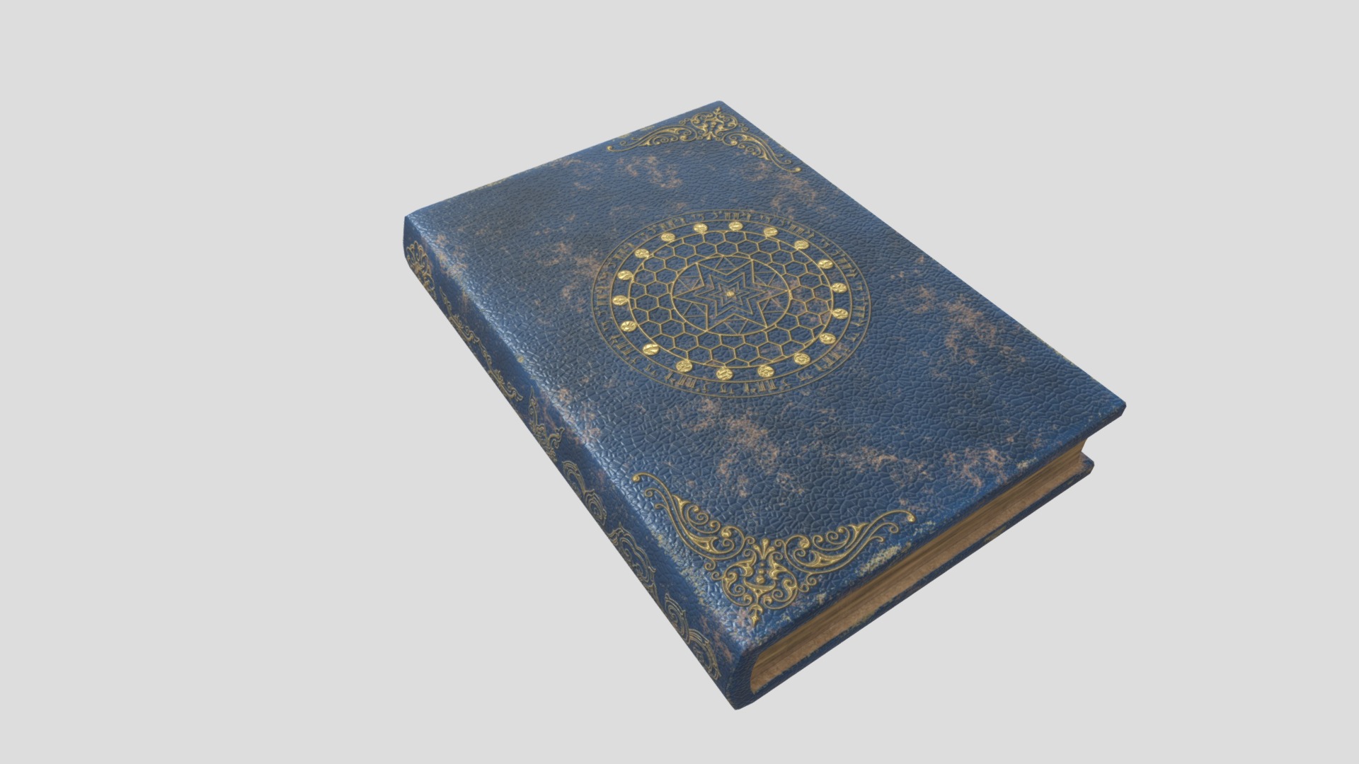 3D model Closed Ancient Spellbook - This is a 3D model of the Closed Ancient Spellbook. The 3D model is about a blue and gold box.
