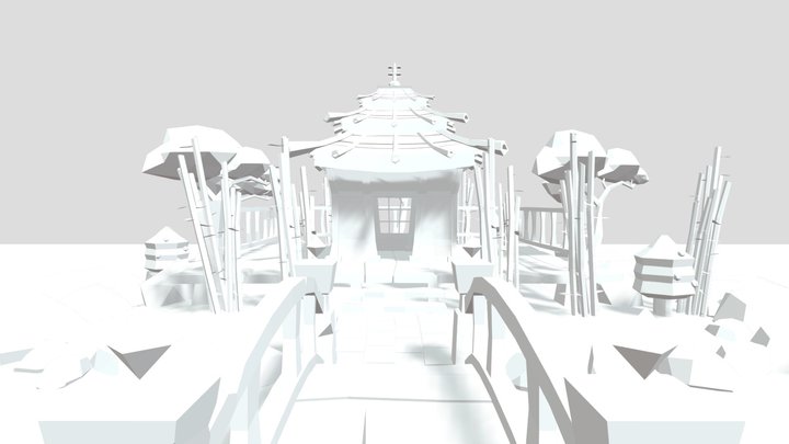 low-poly-japanese-scene 3D Model