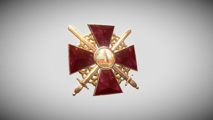 Order of Saint Anne medal 3D Model