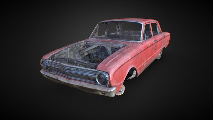 Car Wreck Low-Poly 3D Model