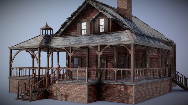 Western Farm House 3D Model