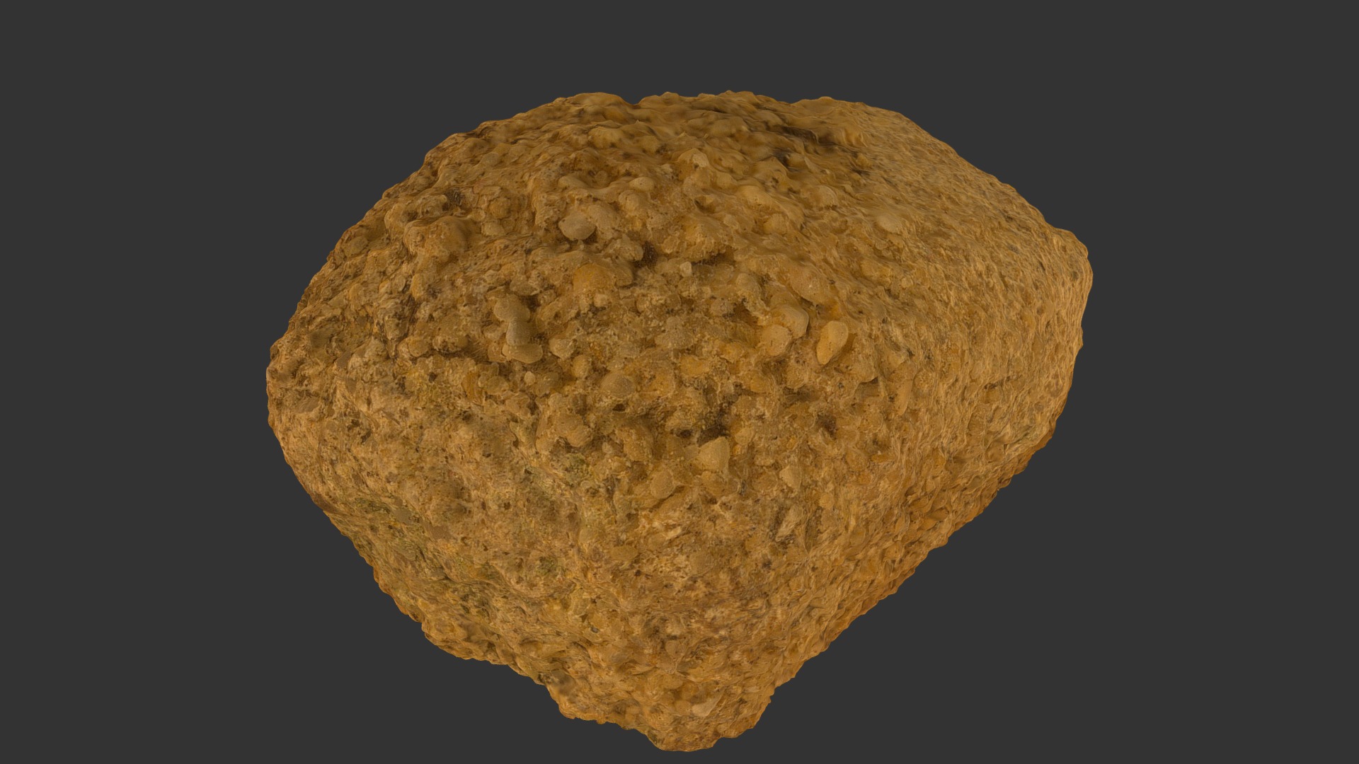 3D model Common pebble - This is a 3D model of the Common pebble. The 3D model is about a brown rock with a dark background.