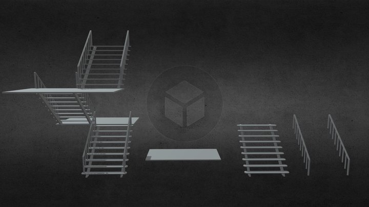 Sci-fi ladder draft 3D Model