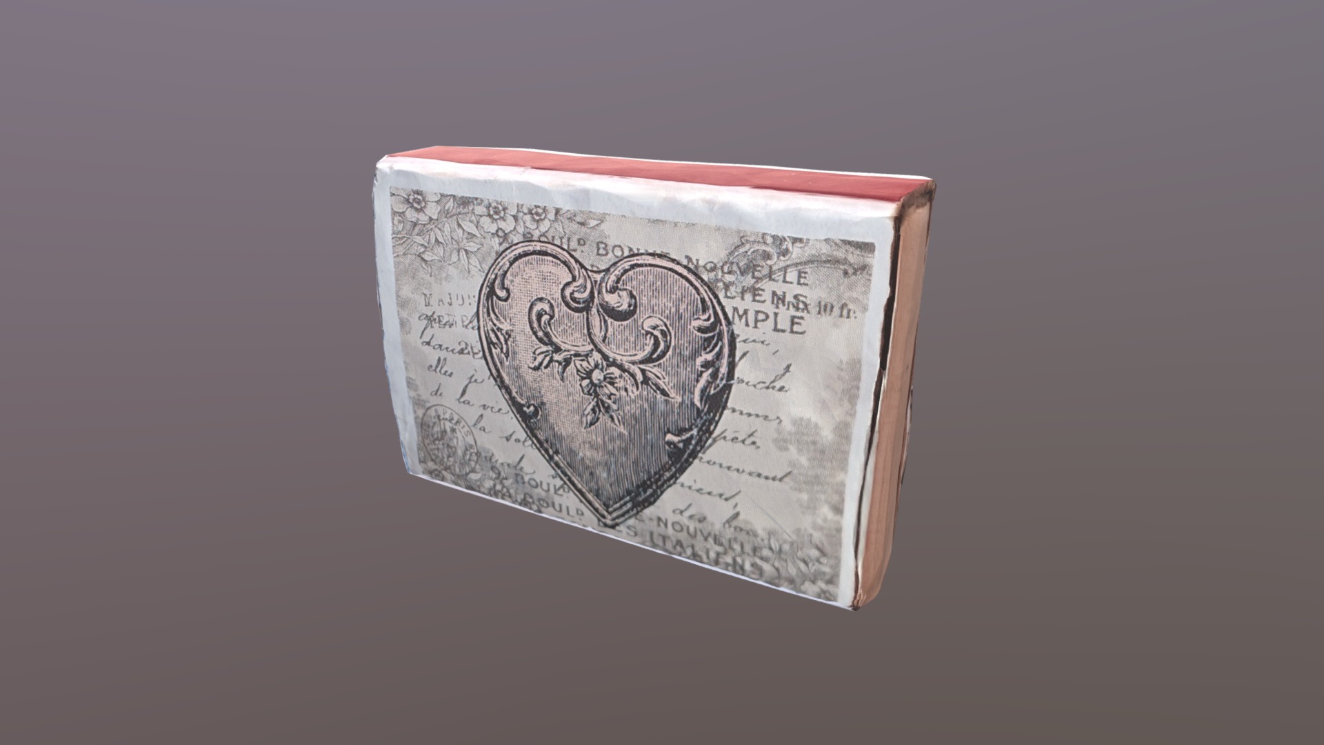 3D model Matches Heart Image - This is a 3D model of the Matches Heart Image. The 3D model is about a book with a picture of a skull on it.