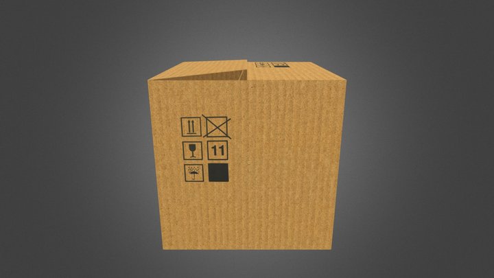 Cardboard Box Model 2(Caja Carton Modelo 2) 3D Model