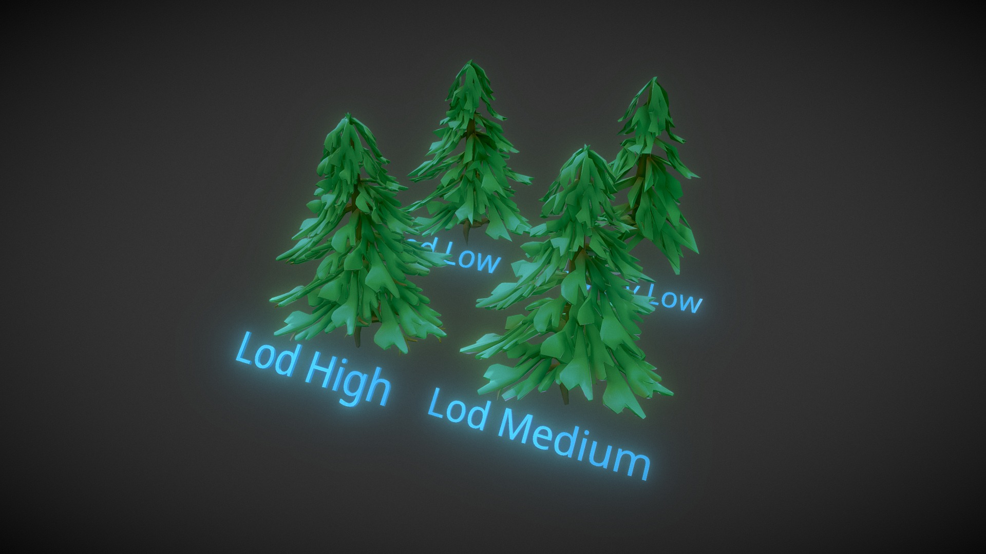 3D model Tree Lods - This is a 3D model of the Tree Lods. The 3D model is about a green leafy plant.