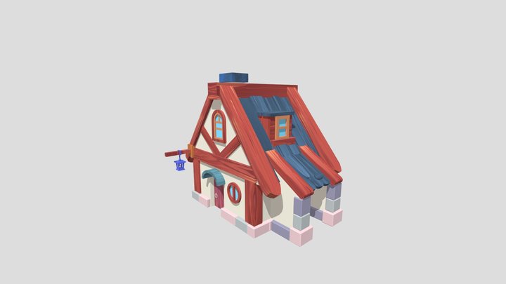 cute low poly house 3D Model
