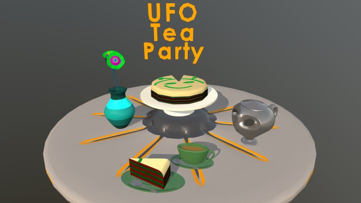 UFO Tea Party 3D Model