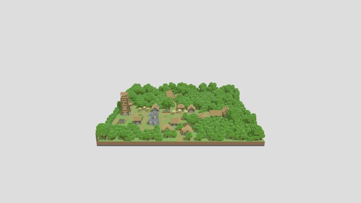 Village for minecraft 3D Model