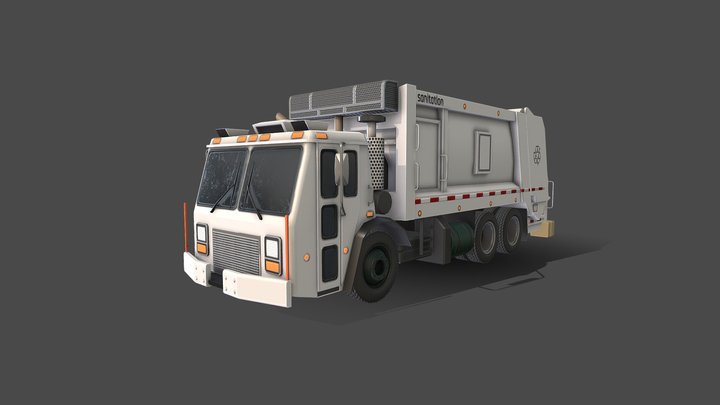 City Garbage Truck 3D Model