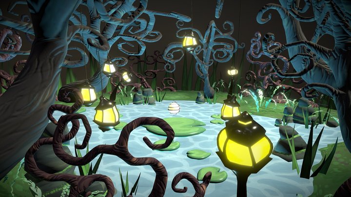 Fairytale Frog Pond 3D Model