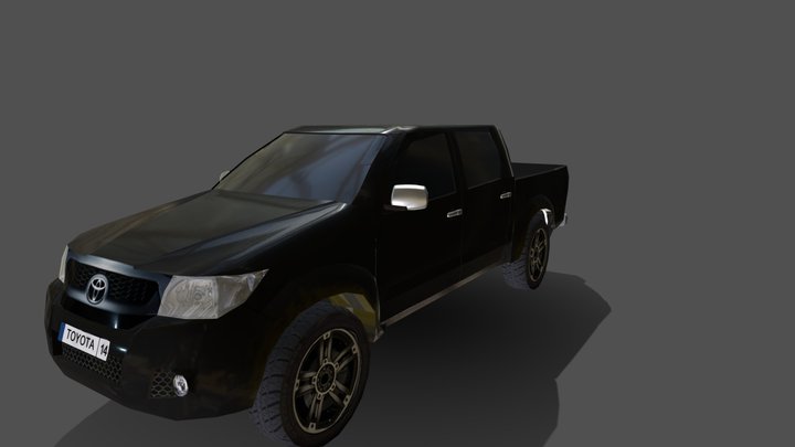 Toyota Hilux Low Poly 3D Model