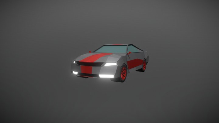 low poly sportscar 3D Model