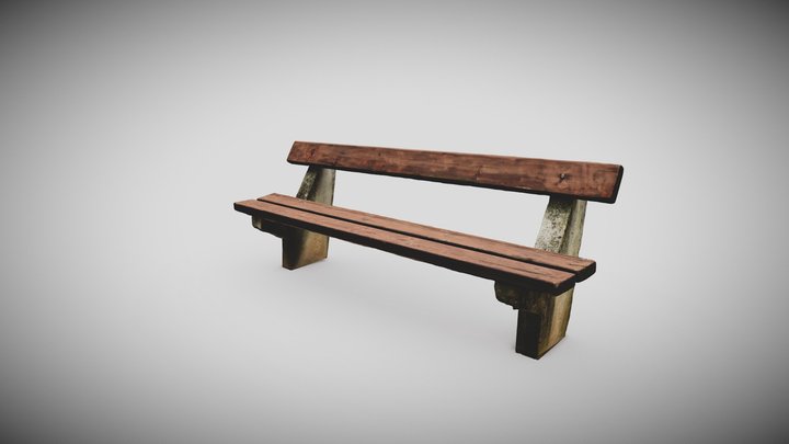 Eastern European park bench 3D Model