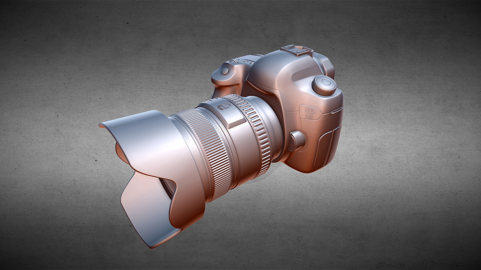 3D model Canon6d - This is a 3D model of the Canon6d. The 3D model is about a metal robot with a red and white face.